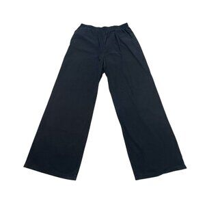 Vintage Y2K Andola Black Cotton Pants Womens Elastic Waist Straight Leg